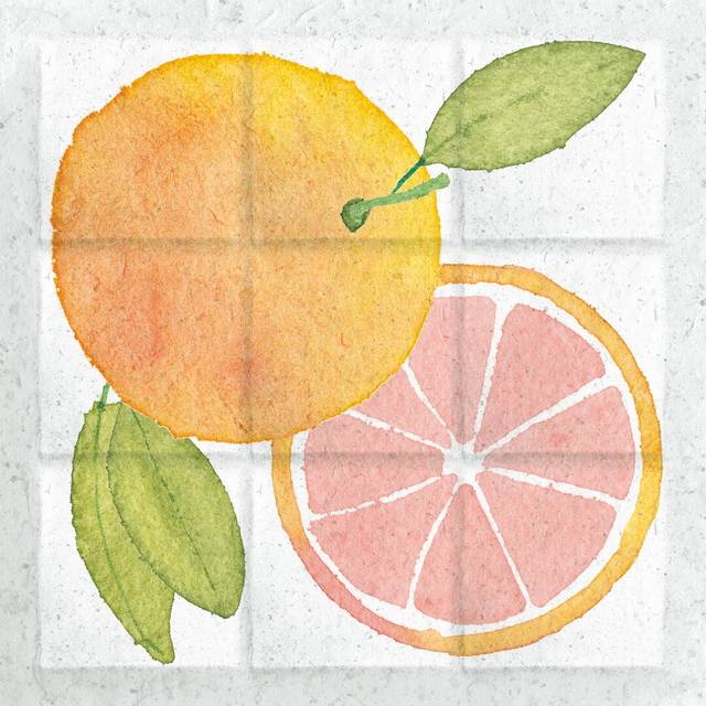 Citrus Tile VIII by Elyse DeNeige - Wrapped Canvas Painting Print (30cm H x 30cm W x 3.8cm D)