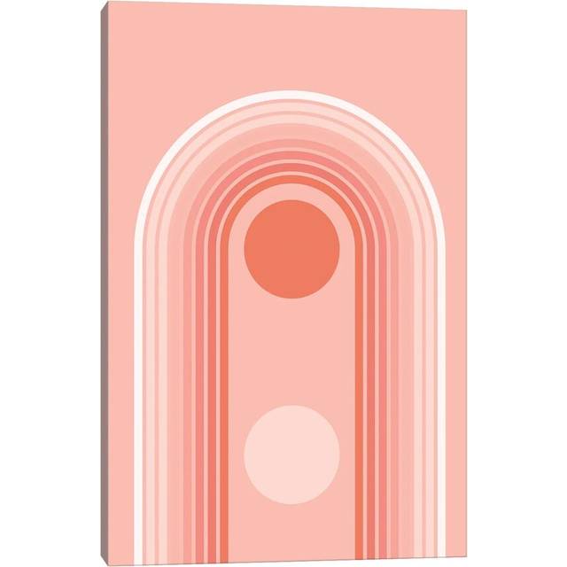 Pastel Pink Mid Century Nesting Rainbow by EnShape - Wrapped Canvas Painting (20.32 cm H x 30.48 cm W)