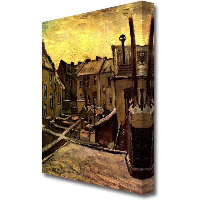 &#39;Backyards of Old Houses in Antwerp in the Snow&#39; by Vincent Van Gogh Oil Painting Print on Wrapped Canvas (50.8 cm H x 35.6 cm W)