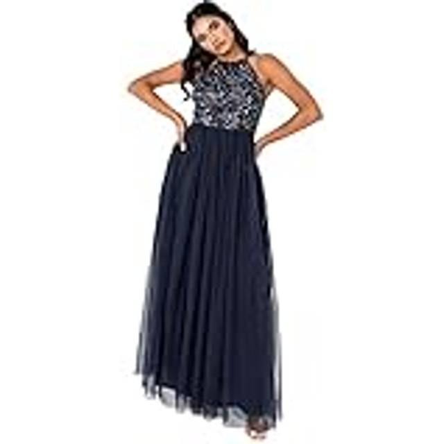Maya Deluxe Halterneck Embellished Sequin Maxi Dress