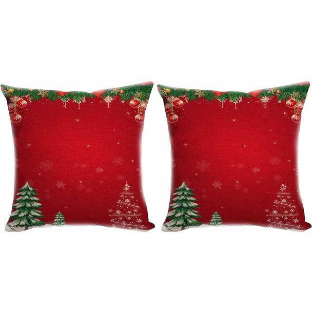 Cushion Cover Decorative Cushion Cover Living Room Cushion Cover Pillow Cover Sofa Cushion Cover Red Christmas Background 45 x 45 cm