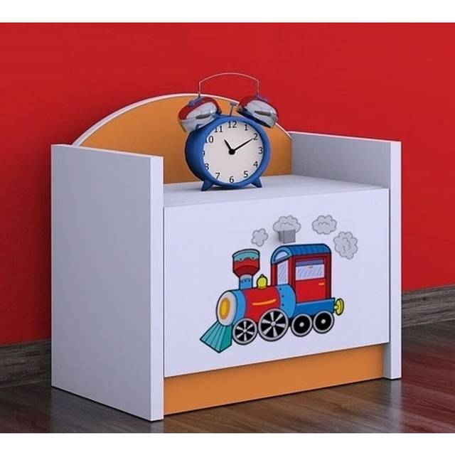 Payton Super Locomotive Bedside Table - Orange (40cm H X 40cm W X 34cm D)
