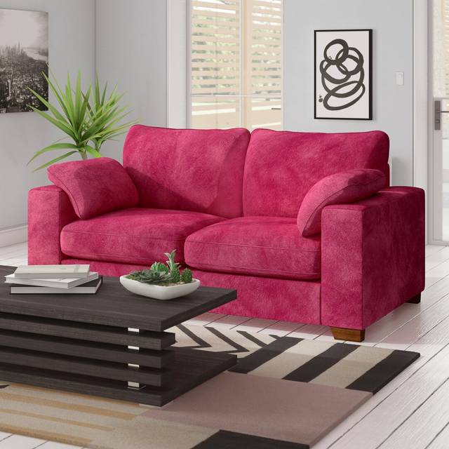 Missouri 2 Seater Sofa - Pink (88cm H X 182cm W X 98cm D)