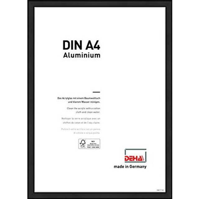 DEHA Design aluminium picture frame Boston, 21x29,7 cm (A4), Jet Black Matt