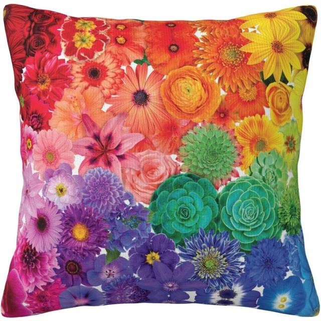 Rainbow Flowers Pillow Case Covers Print Decorative Throw Pillow Covers For Room Sofa cmxcm