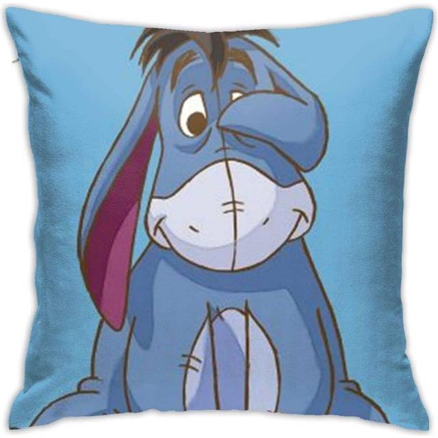 Naughty Eeyore Square Throw Pillow Case,Velvet Cushion Cover Soft With Hidden Zippe For Sofa Couch Living Room Home Decor. (18x18inch)