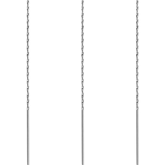 3X HSS Straight 4mm Twist Head 300mm Long Drill Bit Silver Tone