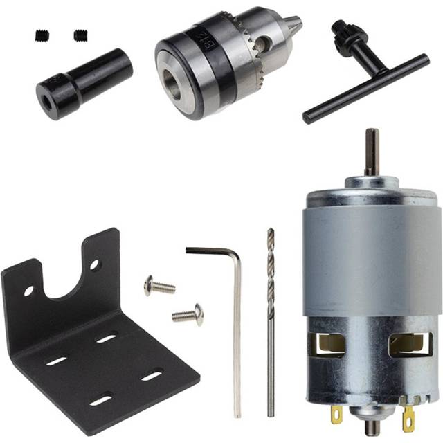 775 Motor 10000Rpm DC 12V Lathe 775 Motor with Mini Hand Drill Chuck and Milling Machine Mounting Bracket