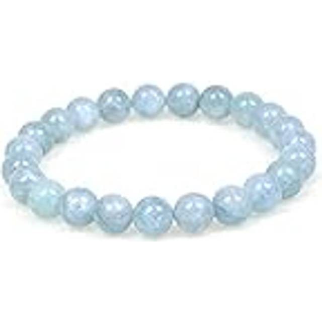 MJDCB 8mm Natural Aquamarine Beads Bracelet Healing Crystals Bracelets