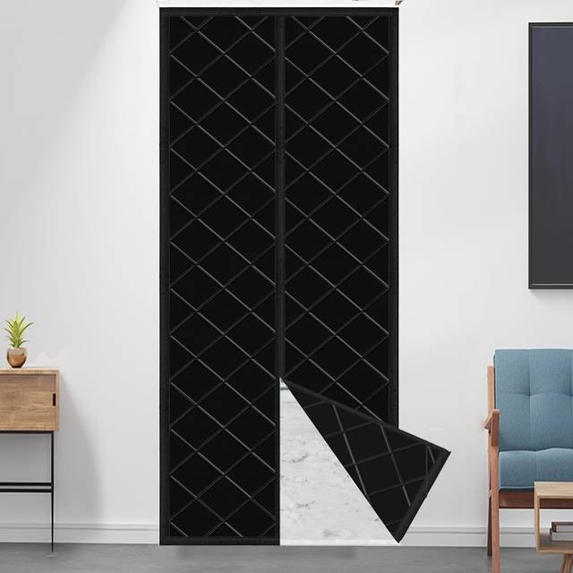 Magnetic Thermal Insulated Door Curtain  Fits Door Size 32 x 80  Center Opening  Durable Oxford ClothThicken Polyester Fibe