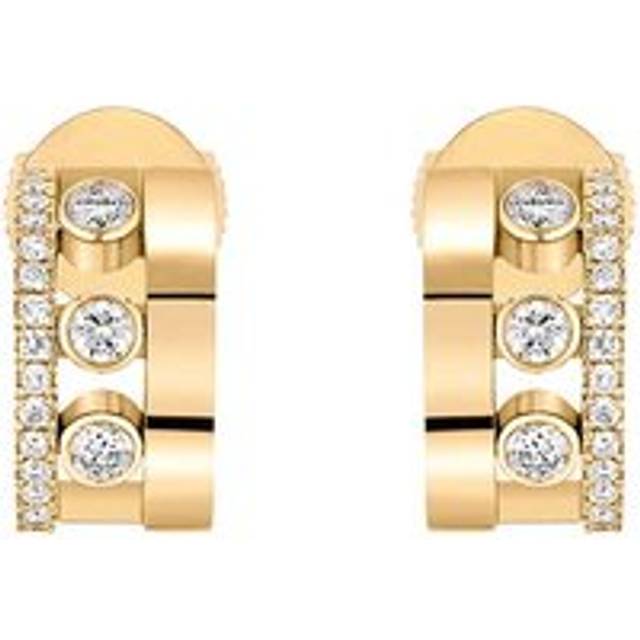 Messika Move Romane 18ct Yellow Gold 0.29ct Diamond Mini Hoop Earrings - Gold