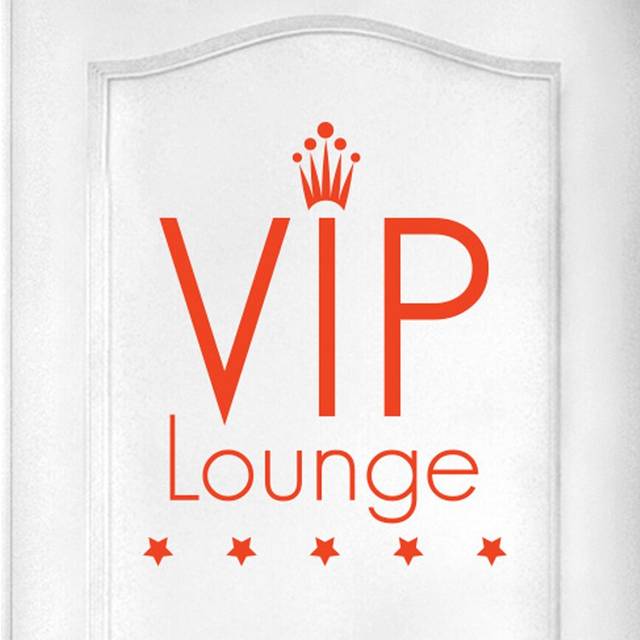 Vip Lounge Five Star Door Room Wall Sticker - Orange (49cm H X 40cm W)
