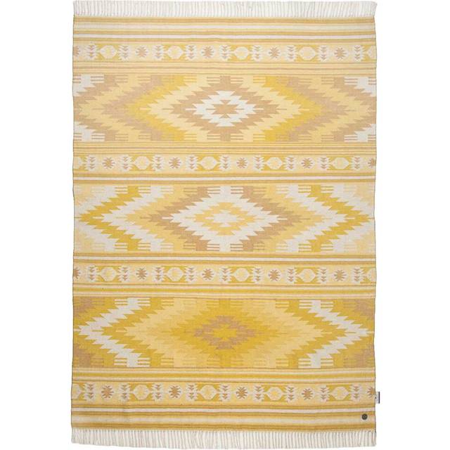 850 Kelim Colors I Yellow Vintage Wool Rug  - 65cm X 135cm