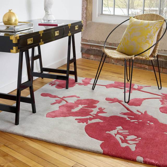 Floral 300 Poppy 039600 Wool Rug by Florence Broadhurst - 170cm X  240cm