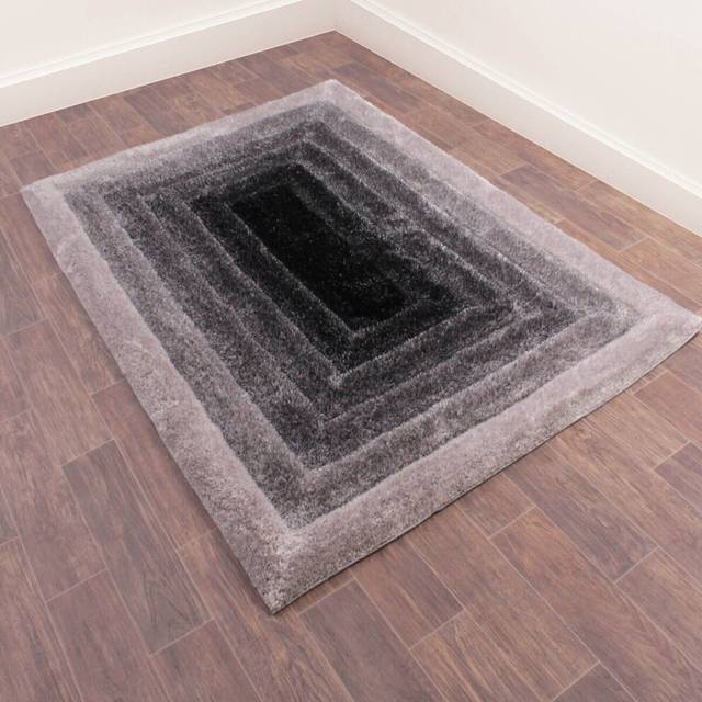 3D Carved Time Gate Grey Shaggy Rug by Ultimate Rug - 160cm X 225cm