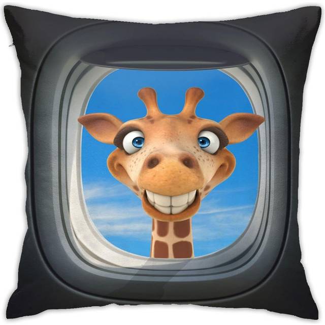 Funny Cute Giraffe Print Cushion Covers Breathable Cushion Case Comfy Throw Pillow Covers 45X45 Cm