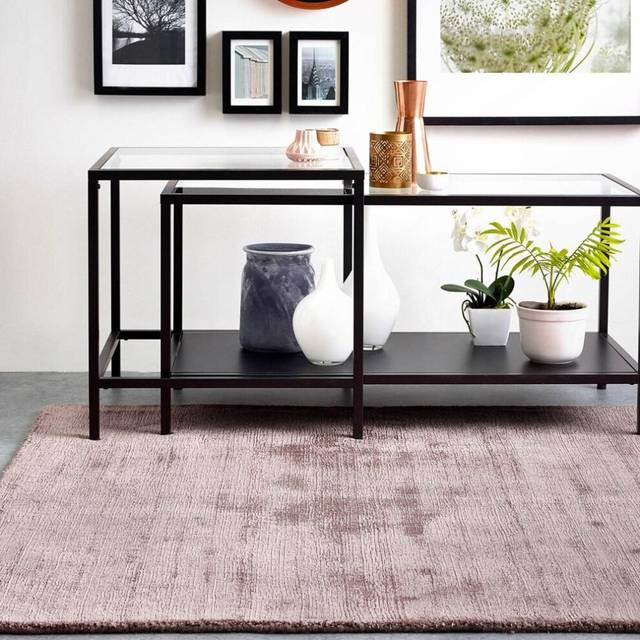 Delano Rose Plain Rug  - 80cm X 150cm