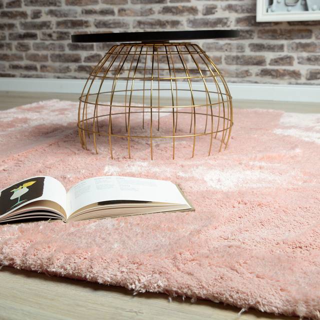 Curacao CUR 490 Plain Powder Pink Rug - 120cm X 170cm