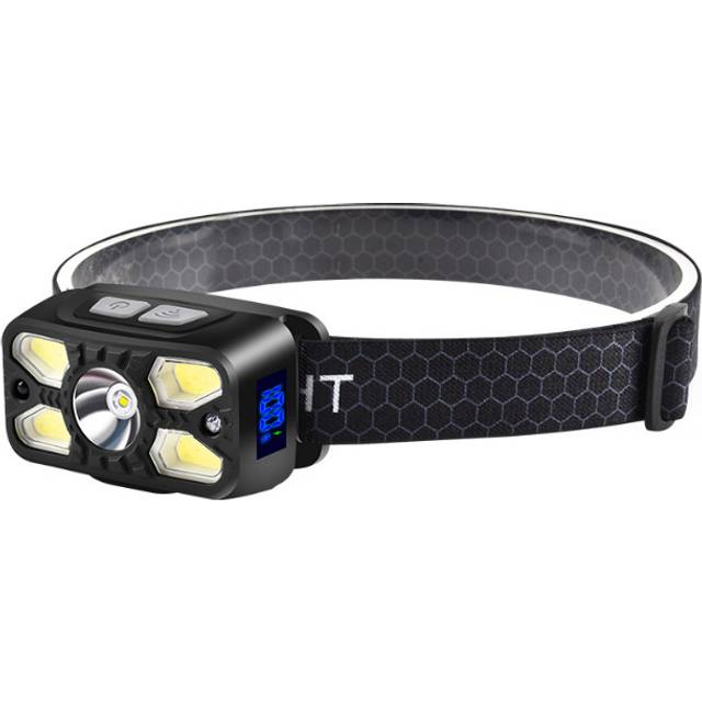 Chronus Headlamp,Adjustable Motion Sensor Headlight with Red Light for Adults and Kids,USB C Waterproof Head Flashlight for Outdoor Hiking(Black)
