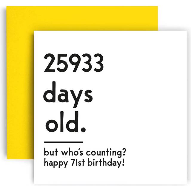 Huxters Funny Birthday Card - Happy 71st Birthday Card Day Counting Fu