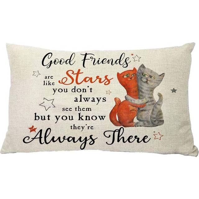 Birthday Gift for Good Friend Brother Cotton Linen 12''X20'' Square Throw Pillow Case Cushion Cover for Home Sofa Bedding