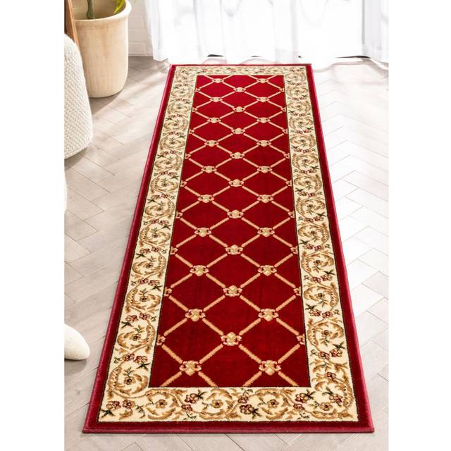 Nielson Power Loom Red/Beige/Ivory Rug (Runner 67 x 220cm)