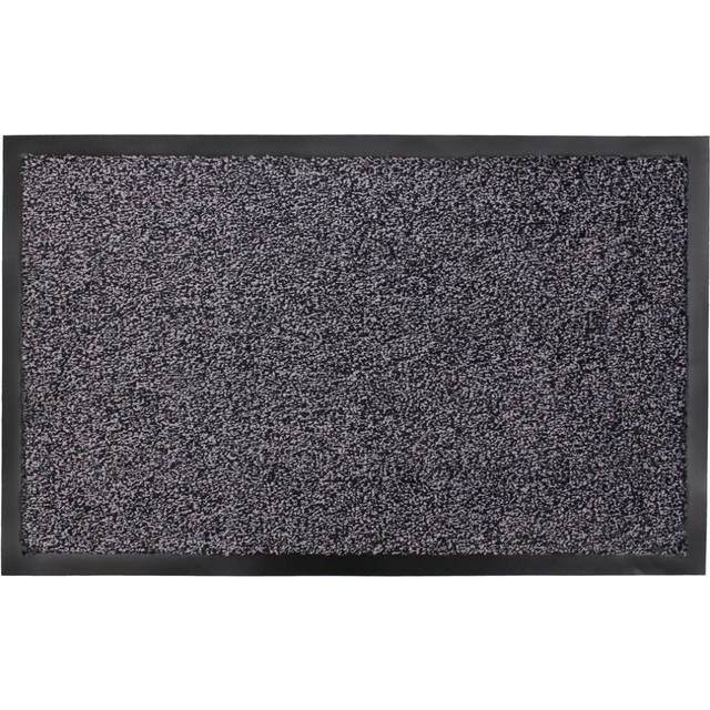 JVL Admiral Barrier Door Mat, Microfibre, Charcoal, 50 x 80 cm x 2