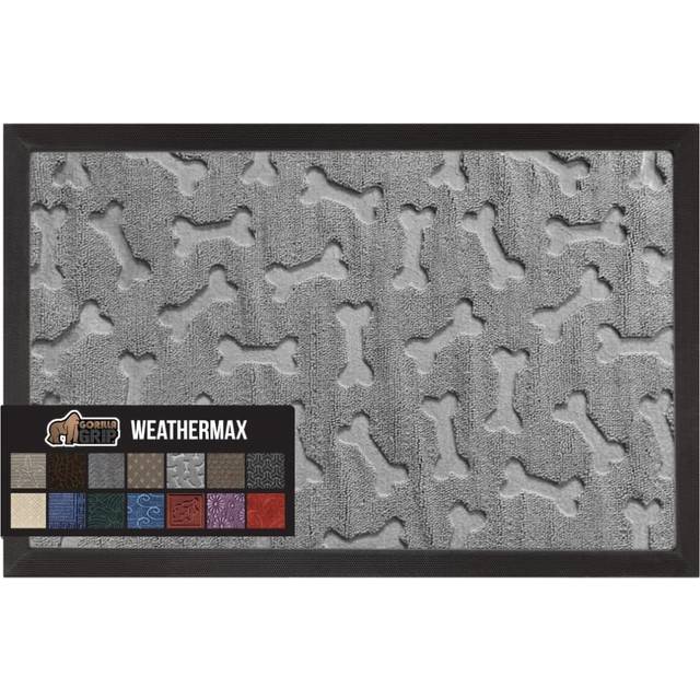 Gorilla Grip All-Season WeatherMax Doormat  23x35  Durable Natural Rubber  Stain and Fade Resistant  Low Profile  Indoor Outdoor Doormats  Easy Clean