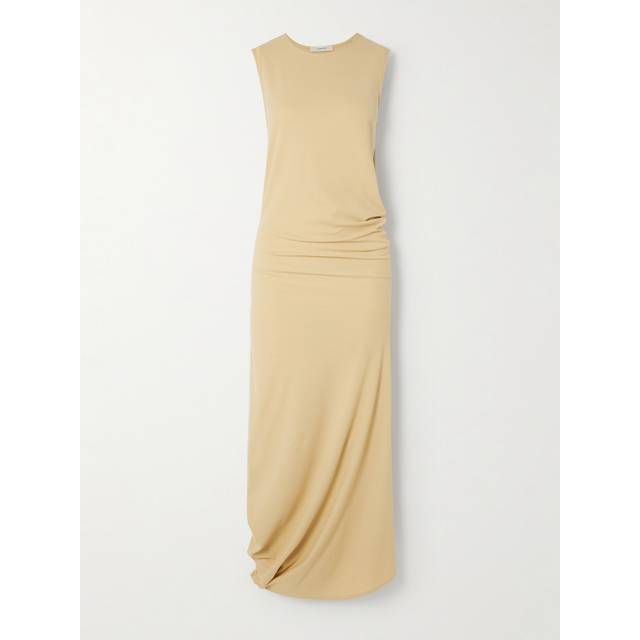 LEMAIRE - Twisted Cotton-jersey Midi Dress - Sand - Neutrals - large