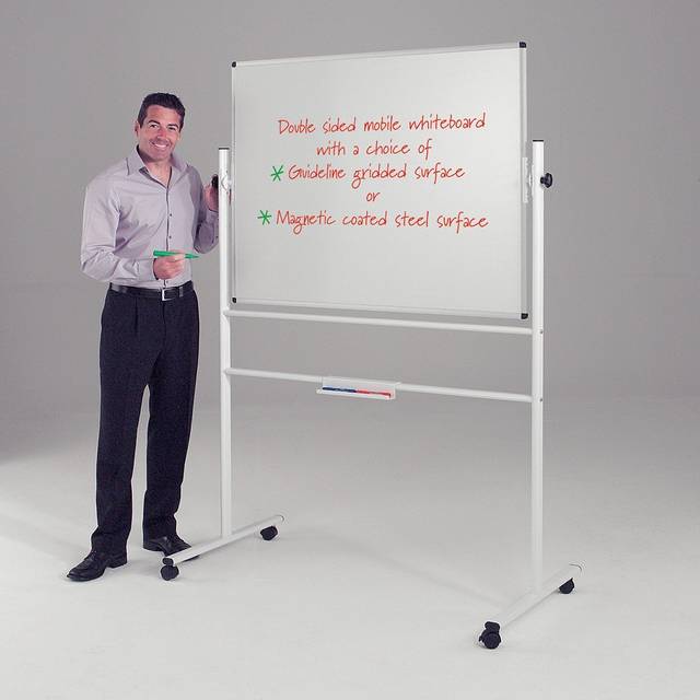 WriteOn Revolving Whiteboard - 1200 x 1800mm (HxW) - Magnetic