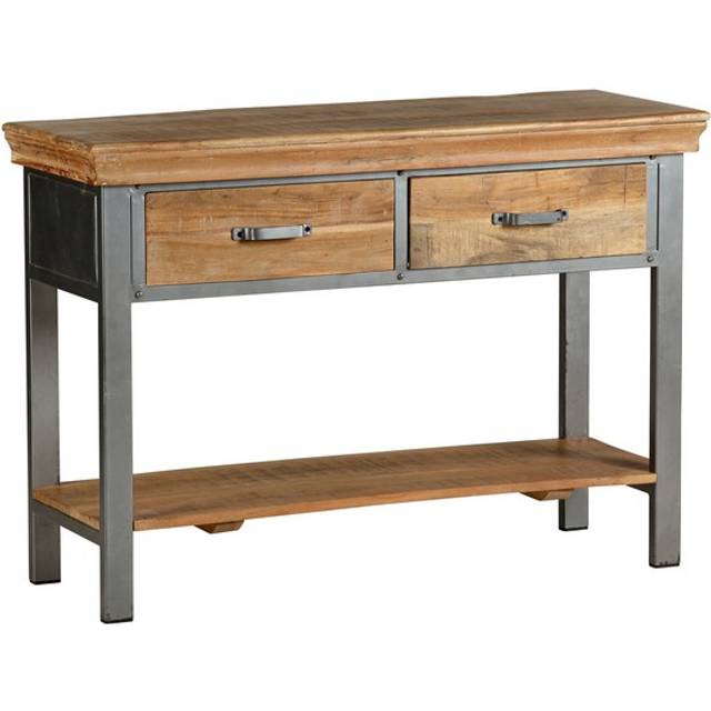 Verty Furniture - Cosmopolitan Industrial 2 Drawer Console Table - Light Wood