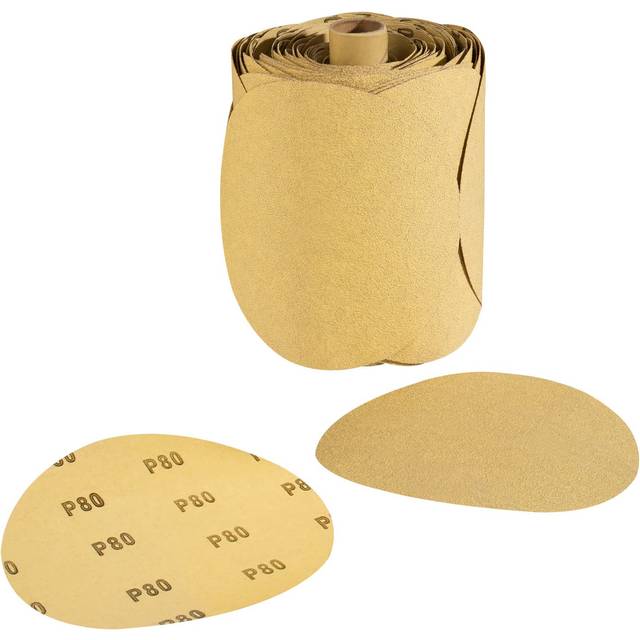 MIDO Professional Abrasive PSA Sanding Discs 6 Inch 100 PCS Sandpaper 80 Grit Self Adhesive Sandpaper Roll Premium Aluminum Oxide Sandpaper Discs with