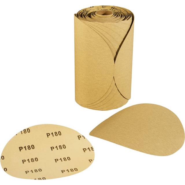 MIDO Professional Abrasive Premium 6 Inch PSA Sanding Discs 100 PCS Aluminum Oxide Sandpaper with Sticky Back 180 Grit Self Adhesive Sandpaper Roll fo