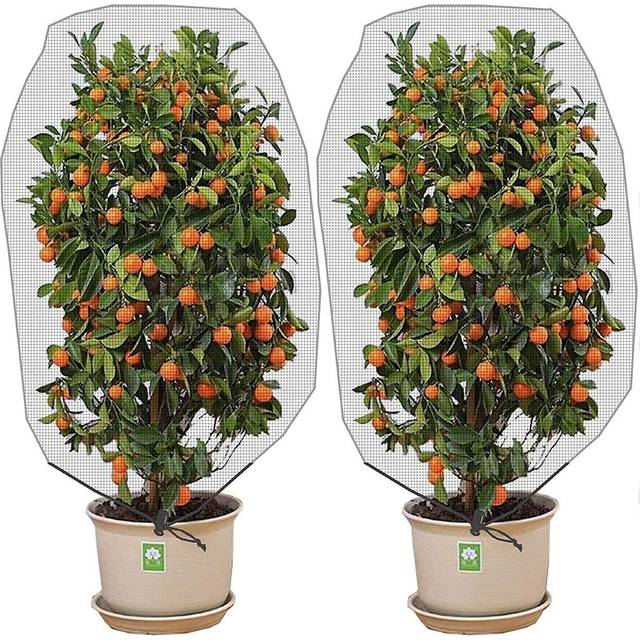 Alpurple Insect Bird Barrier Netting Mesh with Drawstring - Garden Bug Netting Plant Cover for Protect Plant Fruits Flower from Insect Bird Eatin