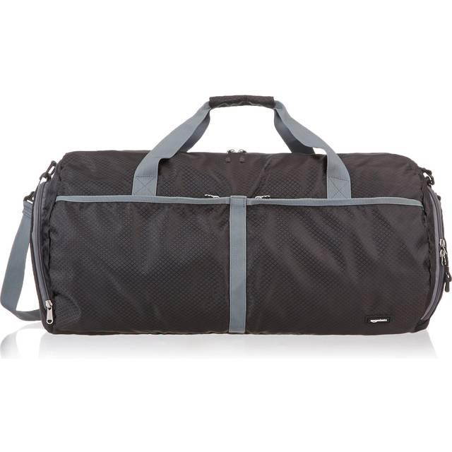 Amazon basics packable travel sports gym weekend black duffel bag 23"