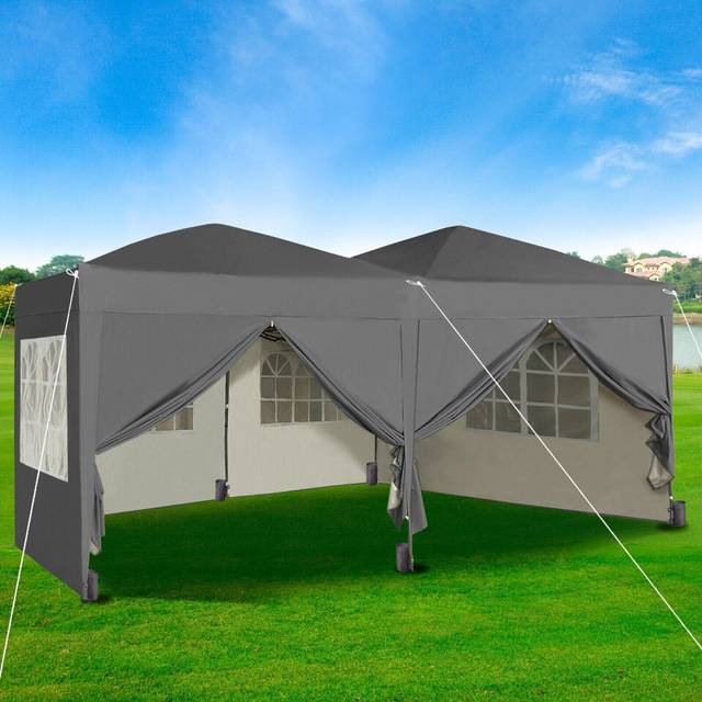 Dakota Fields Alanie 6m x 3m Pop Up Gazebo Grey 600cm W X 300cm D X 255cm H