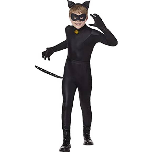 Kid's Cat Noir Costume from Miraculous Ladybug | Nickelodeon Costumes - Black (M)