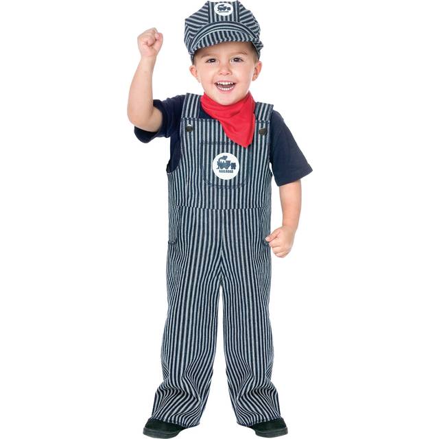 Boy's Train Engineer Toddler Costume | Kid's Uniform Costumes - Blue&#47;Red&#47;White (XL)