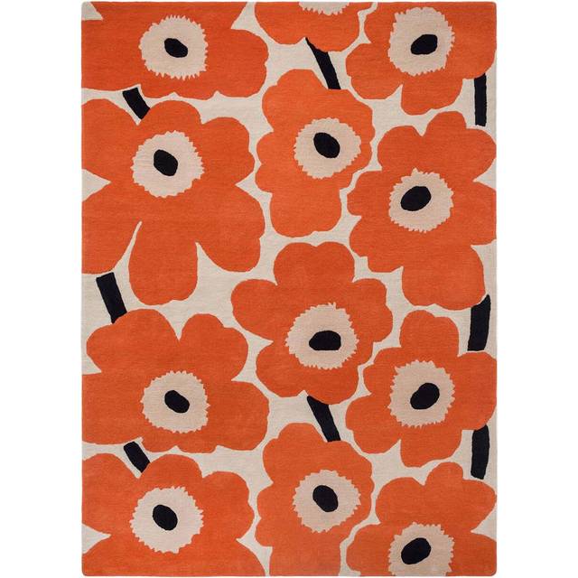 Marimekko Unikko ullmatta Orange Red, 140x200 cm