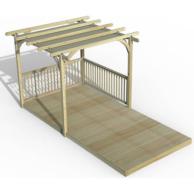8' x 16' Forest Pergola Deck Kit with Retractable Canopy No. 5 (2.4m x 4.8m)
