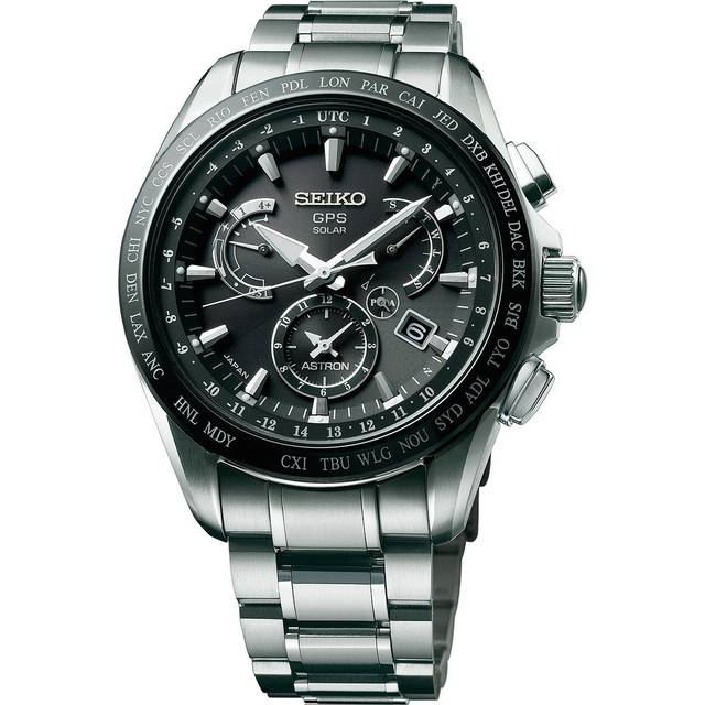 Seiko Astron Watch GPS Solar Dual Time Titanium - Black