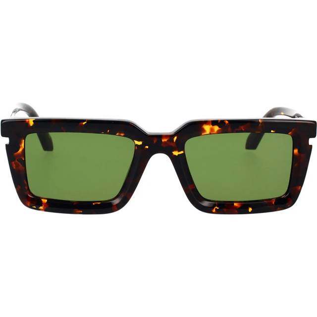 Off-White Unisex OERI113 Tucson 6055 havana Sunglasses Acetate Havana Green Squared Normal