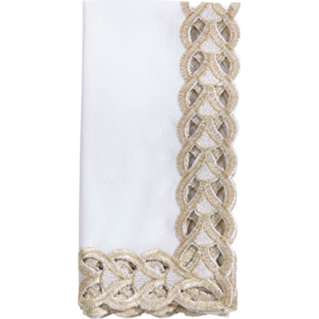 Saro Lifestyle 1037.GL20S 20 in. Braided Bliss Border Napkin, Gold - Set of 4