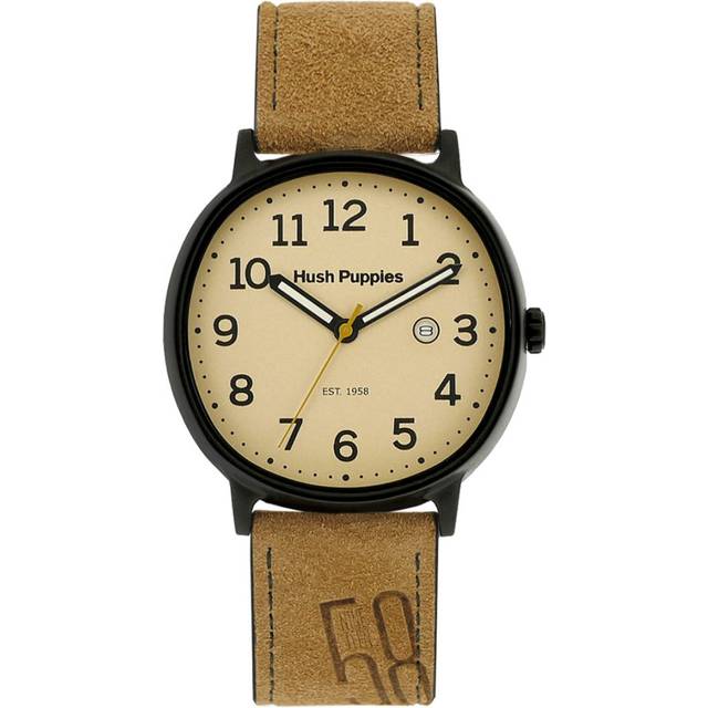 Hush Puppies : 1958 Mens Ivory Watch - Beige Leather - One Size