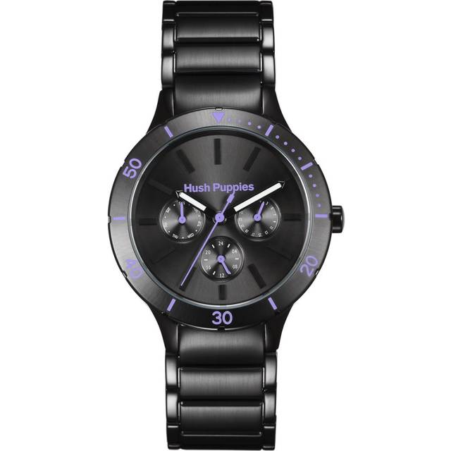 Hush Puppies : Freestyle WoMens Black Watch Stainless Steel - One Size