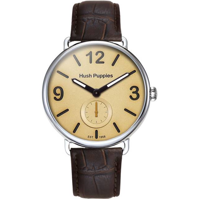 Hush Puppies : 1958 Mens Ivory Watch - Brown Leather - One Size