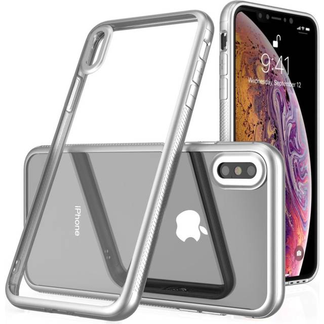LEEU DESIGN iPhone Xs Max hybridfodral med elektroplätering - Silver
