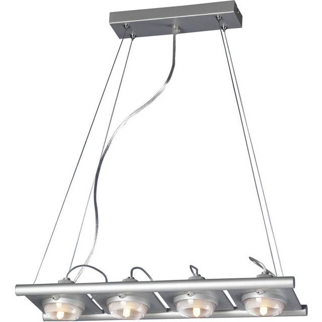 Mantra M40003 Ull Rectangular Pendant 4 Light G9 Silver Grey