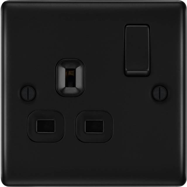 Single Plug Socket - Matte Black