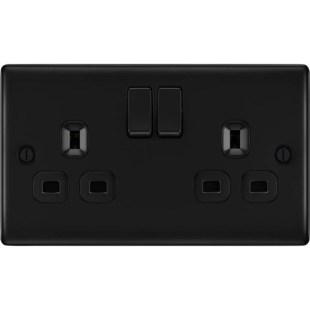 Double Plug Socket - Matte Black
